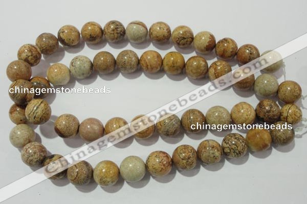 CPT457 15.5 inches 18mm round picture jasper beads wholesale