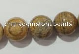 CPT458 15.5 inches 20mm round picture jasper beads wholesale