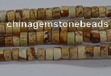 CPT461 15.5 inches 2*4mm heishi picture jasper beads wholesale