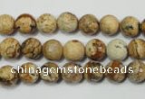 CPT502 15.5 inches 8mm faceted round picture jasper beads wholesale