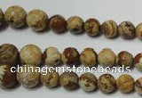 CPT510 15.5 inches 6mm – 14mm faceted round picture jasper beads