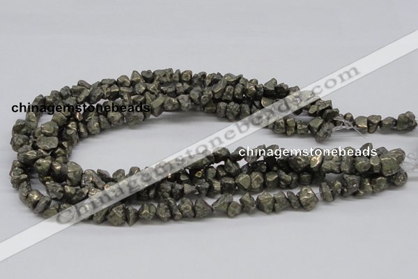 CPY02 16 inches 10mm nugget pyrite gemstone chip beads wholesale