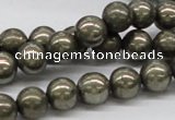 CPY07 16 inches 10mm round pyrite gemstone beads wholesale