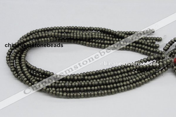 CPY08 16 inches 3*6mm rondelle pyrite gemstone beads wholesale