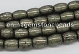 CPY09 16 inches 8*10mm drum-shaped pyrite gemstone beads wholesale