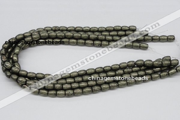 CPY09 16 inches 8*10mm drum-shaped pyrite gemstone beads wholesale