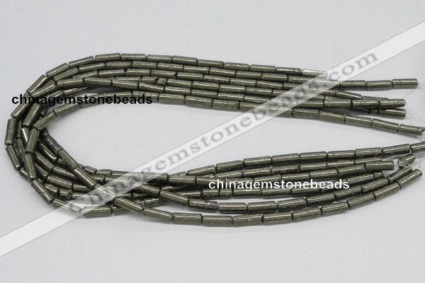 CPY10 16 inches 5*13mm column pyrite gemstone beads wholesale