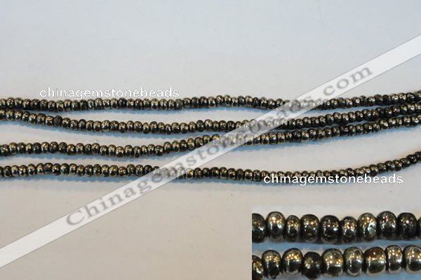 CPY100 15.5 inches 3*4mm rondelle pyrite gemstone beads wholesale