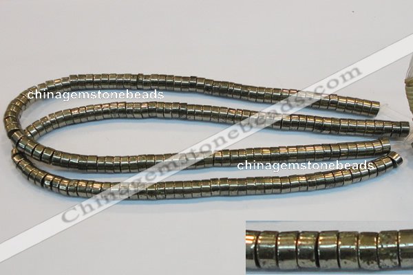 CPY116 15.5 inches 4*8mm heishi pyrite gemstone beads wholesale