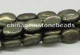 CPY12 16 inches 10*14mm oval pyrite gemstone beads wholesale