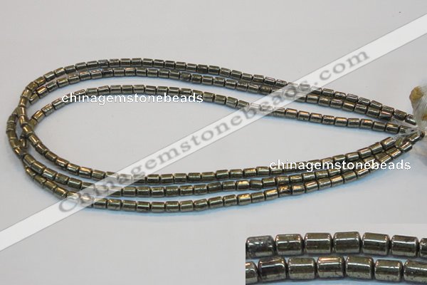 CPY120 15.5 inches 4*6mm tube pyrite gemstone beads wholesale