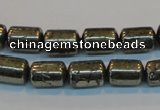 CPY122 15.5 inches 8*12mm tube pyrite gemstone beads wholesale