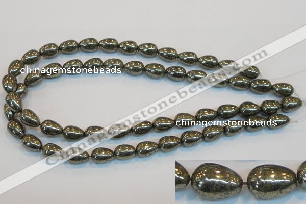 CPY133 15.5 inches 10*14mm teardrop pyrite gemstone beads wholesale