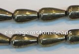 CPY134 15.5 inches 10*18mm teardrop pyrite gemstone beads wholesale