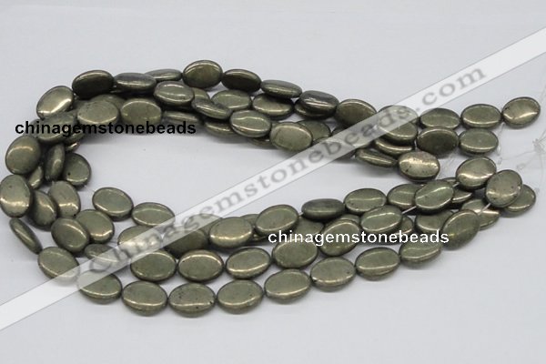 CPY14 16 inches 13*18mm oval pyrite gemstone beads wholesale