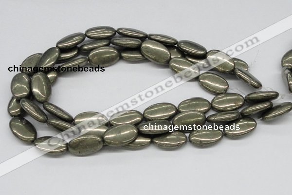 CPY15 16 inches 15*25mm oval pyrite gemstone beads wholesale