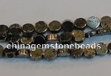 CPY150 15.5 inches 6mm coin pyrite gemstone beads wholesale