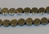 CPY151 15.5 inches 8mm coin pyrite gemstone beads wholesale