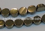 CPY152 15.5 inches 10mm coin pyrite gemstone beads wholesale