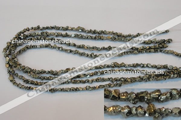 CPY168 15.5 inches 4*5mm nuggets pyrite gemstone beads wholesale