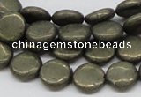 CPY17 16 inches 12mm coin pyrite gemstone beads wholesale