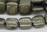 CPY18 16 inches 14*14mm square pyrite gemstone beads wholesale