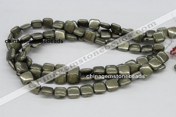 CPY18 16 inches 14*14mm square pyrite gemstone beads wholesale