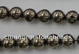 CPY204 15.5 inches 10mm round pyrite gemstone beads wholesale