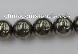 CPY206 15.5 inches 14mm round pyrite gemstone beads wholesale