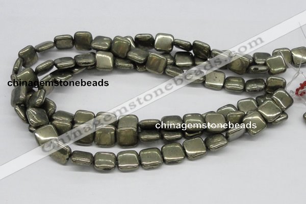 CPY21 16 inches 10*10mm square pyrite gemstone beads wholesale