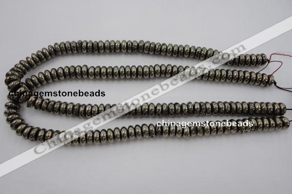 CPY211 15.5 inches 4*10mm rondelle pyrite gemstone beads wholesale