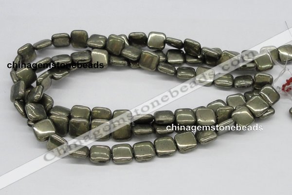 CPY22 16 inches 12*12mm square pyrite gemstone beads wholesale