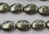 CPY233 15.5 inches 12*16mm oval pyrite gemstone beads wholesale