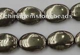 CPY234 15.5 inches 13*18mm oval pyrite gemstone beads wholesale