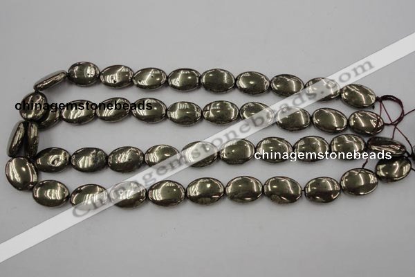 CPY234 15.5 inches 13*18mm oval pyrite gemstone beads wholesale