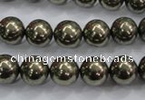 CPY24 16 inches 12mm round pyrite gemstone beads wholesale