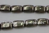 CPY240 15.5 inches 8*12mm rectangle pyrite gemstone beads wholesale