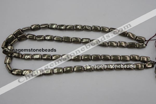 CPY240 15.5 inches 8*12mm rectangle pyrite gemstone beads wholesale