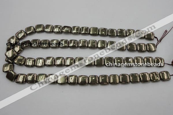 CPY251 15.5 inches 12*12mm square pyrite gemstone beads wholesale