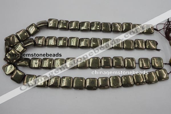 CPY252 15.5 inches 14*14mm square pyrite gemstone beads wholesale