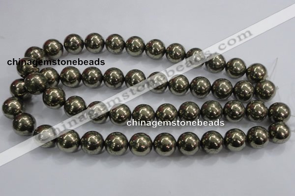 CPY26 16 inches 16mm round pyrite gemstone beads wholesale