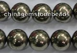 CPY27 16 inches 18mm round pyrite gemstone beads wholesale