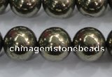 CPY28 16 inches 20mm round pyrite gemstone beads wholesale