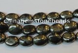 CPY310 15.5 inches 7*9mm oval pyrite gemstone beads wholesale