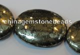 CPY313 15.5 inches 30*40mm oval pyrite gemstone beads wholesale