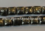 CPY316 15.5 inches 10*10mm square pyrite gemstone beads wholesale