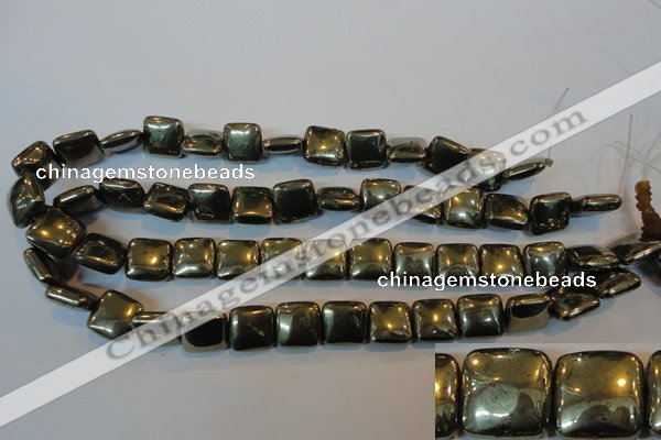 CPY318 15.5 inches 14*14mm square pyrite gemstone beads wholesale