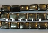 CPY320 15.5 inches 8*10mm rectangle pyrite gemstone beads wholesale