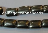 CPY321 15.5 inches 10*14mm rectangle pyrite gemstone beads wholesale