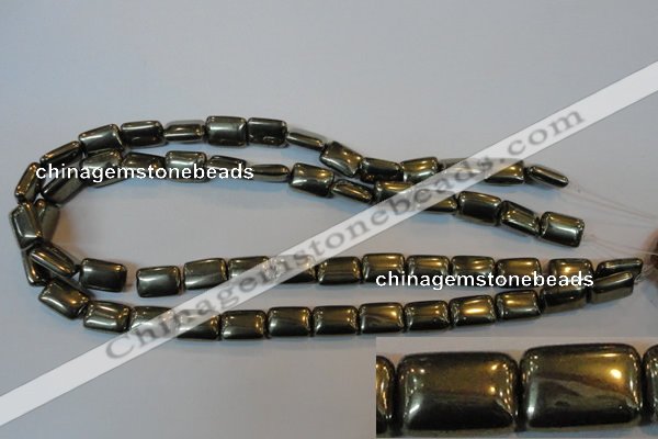 CPY321 15.5 inches 10*14mm rectangle pyrite gemstone beads wholesale